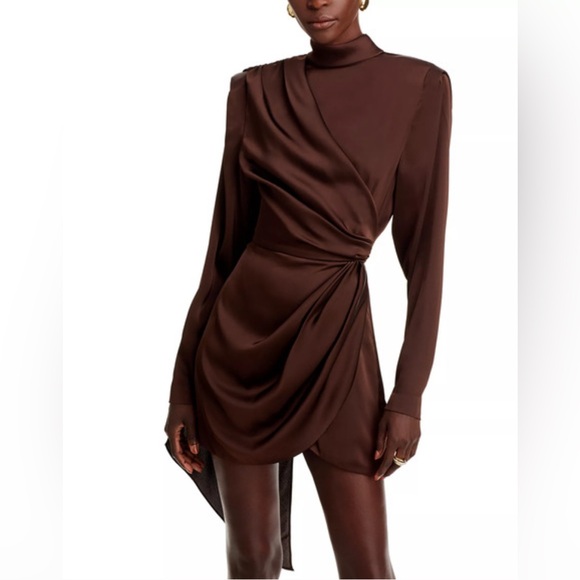 RONNY KOBO Draped Bianca Dress in Chocolate Brown Size XL NWT - Picture 2 of 6